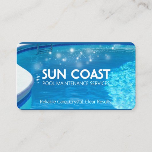 Carte De Visite Code QR de service de maintenance de piscine moder (Devant)