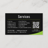 Carte De Visite Code QR de service de paysagisme de pelouse (Dos)