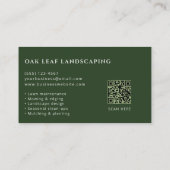 Carte De Visite Code QR de service de paysagisme d'entretien de pe (Dos)