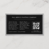 Carte De Visite Code QR de service de peinture de maison  (Dos)