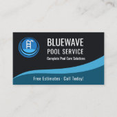 Carte De Visite Code QR de service de piscine Professionnel (Devant)