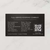 Carte De Visite Code QR de service de toiture métallique (Dos)
