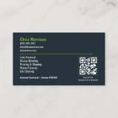 Carte De Visite Code QR de services professionnels d'arboriste d'a (Dos)