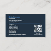 Carte De Visite Code QR de services professionnels de camion de dé (Dos)