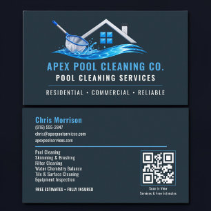Carte De Visite Code QR de services professionnels de nettoyage de