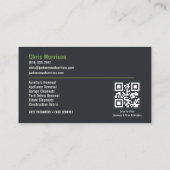 Carte De Visite Code QR de services professionnels d'enlèvement de (Dos)