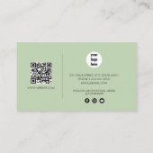 Carte De Visite Code QR de signature de vert médias sociaux (Dos)
