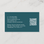 Carte De Visite Code QR de signature moderne Professionnel Vert (Dos)