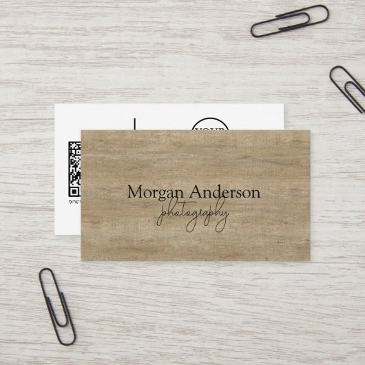 Carte De Visite Code QR de signature moderne Social (Devant/Arrière en situation)