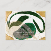 Carte De Visite Code QR de site Web de paillettes vert émeraude En (Devant)