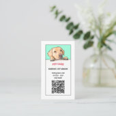 Carte De Visite Code QR de soin des animaux (Debout devant)
