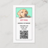 Carte De Visite Code QR de soin des animaux (Devant)