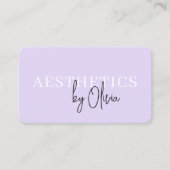 Carte De Visite Code QR de soins de beauté Esthéticienne Violet (Devant)