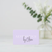 Carte De Visite Code QR de soins de beauté Esthéticienne Violet (Debout devant)