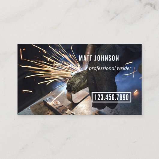 Carte De Visite Code QR de soudeur professionnel (Devant)