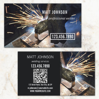 Carte De Visite Code QR de soudeur professionnel