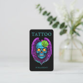 Carte De Visite Code QR de studio de tatouage professionnel (Debout devant)
