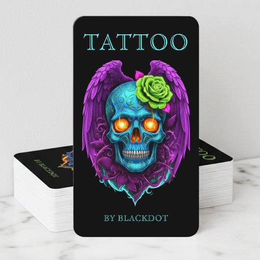 Carte De Visite Code QR de studio de tatouage professionnel