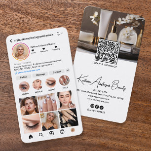 Carte De Visite Code QR de style Instagram moderne et beauté des r