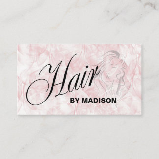 Carte De Visite Code QR de styliste capillaire rose