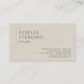 Carte De Visite Code QR de styliste luxe lin neutre (Devant)