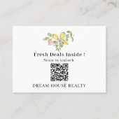 Carte De Visite Code QR de Summer Lemon Real Estate (Devant)