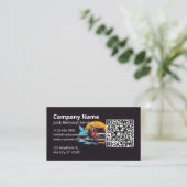 Carte De Visite Code QR de suppression de logo moderne (Debout devant)