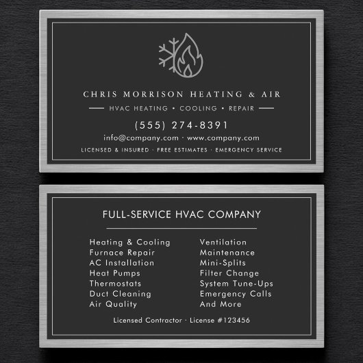 Carte De Visite Code QR de technicien CVC moderne