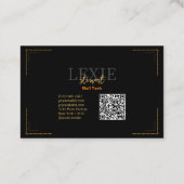 Carte De Visite Code QR de Technicien de Vernis à Ongles Élégant e (Dos)