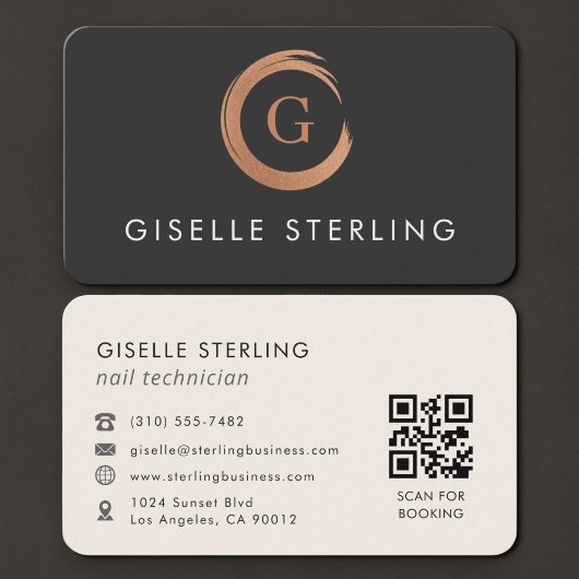Carte De Visite Code QR de technicien en onglerie 