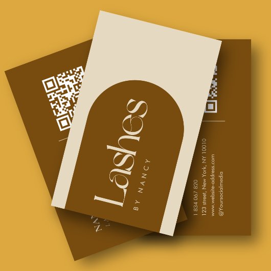 Carte De Visite Code QR de Terracotta Arch Lash Stylist