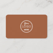 Carte De Visite Code Qr de Terracotta professionnel Script minimal (Dos)