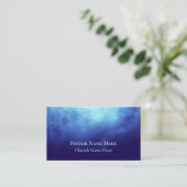 Carte De Visite Code QR de texte personnalisé bleu pour pasteur d' (Debout devant)