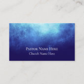 Carte De Visite Code QR de texte personnalisé bleu pour pasteur d' (Devant)