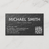 Carte De Visite Code Qr de texture noire (Dos)