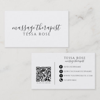 Carte De Visite Code QR de Thérapeute de Massage 