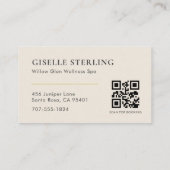 Carte De Visite Code QR de thérapeute de massage beige neutre (Dos)
