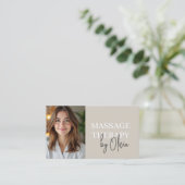 Carte De Visite Code QR de thérapeute de massage Photo (Debout devant)