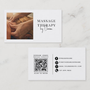 Carte De Visite Code QR de thérapeute de massage Photo