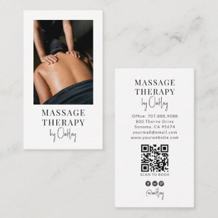 Carte De Visite Code QR de thérapeute de massage Photo