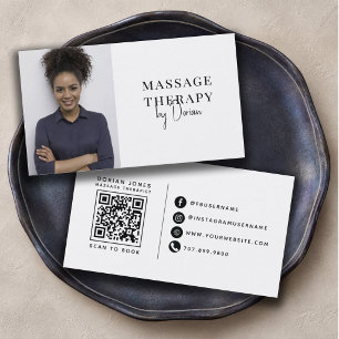Carte De Visite Code QR de thérapeute de massage Photo
