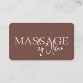 Carte De Visite Code QR de thérapie de massage Terracotta (Devant)