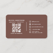 Carte De Visite Code QR de thérapie de massage Terracotta (Dos)