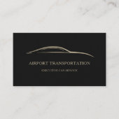 Carte De Visite Code QR de transport aéroportuaire noir et or (Devant)