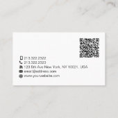 Carte De Visite Code QR de vague bleue élégant moderne professionn (Dos)