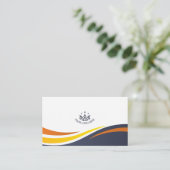 Carte De Visite Code QR de vague d'entreprise moderne avec logo pe (Debout devant)