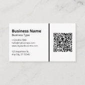 Carte De Visite Code QR de votre logo blanc sur fond blanc pour le (Devant)