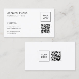 Carte De Visite Code QR de votre propre logo de société Modèle élé