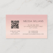 Carte De Visite Code QR | Dégradé Rose pâle (Dos)