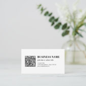Carte De Visite Code QR d'entreprise & Texte Rétro-Moderne Modifia (Debout devant)
